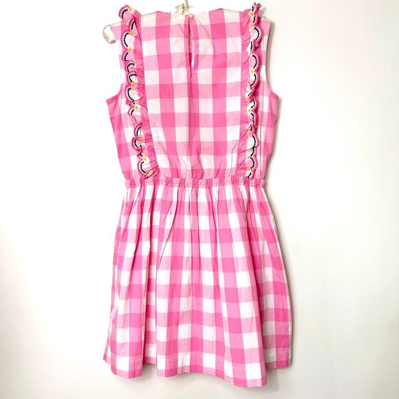 CREWCUTS Ruffle Trim Pink Gingham Party Dress NWT 16 Girls - Picture 3 of 12